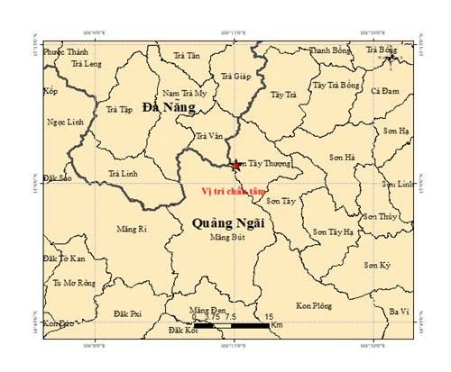 Quảng Ngãi xảy ra 2 trận động đất